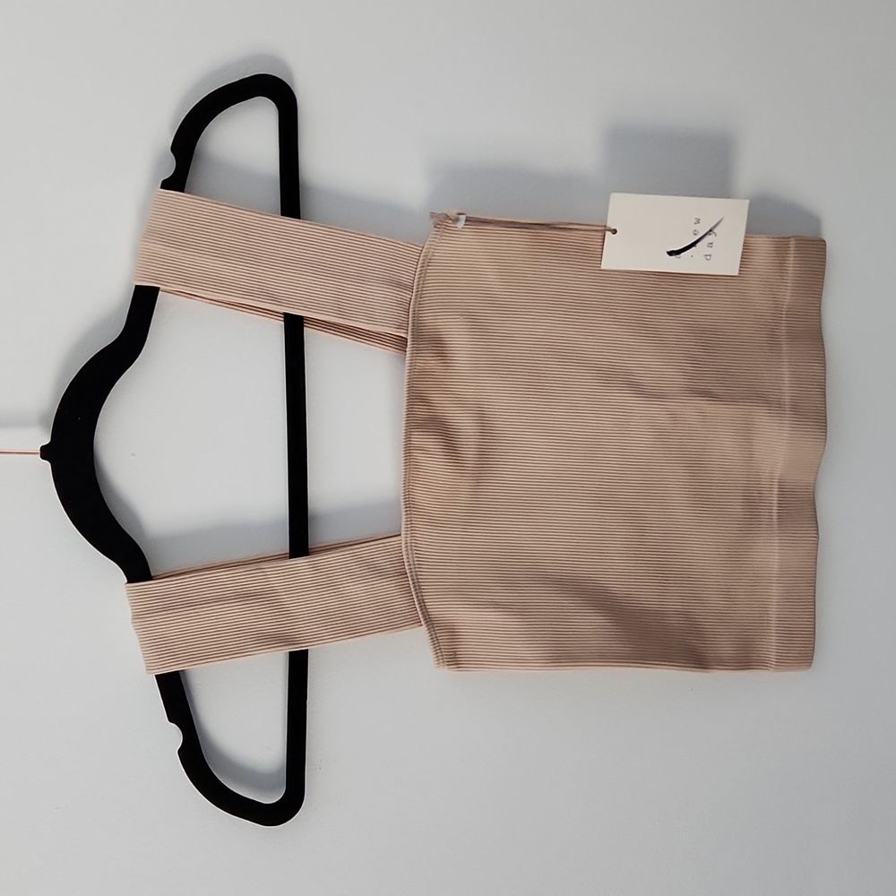 NWT sand square neck crop